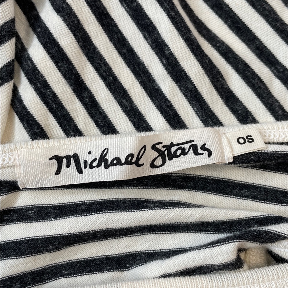 NWOT Michael Stars Cream & Black Striped V-Neck Tank.  OS - Picture 3 of 5